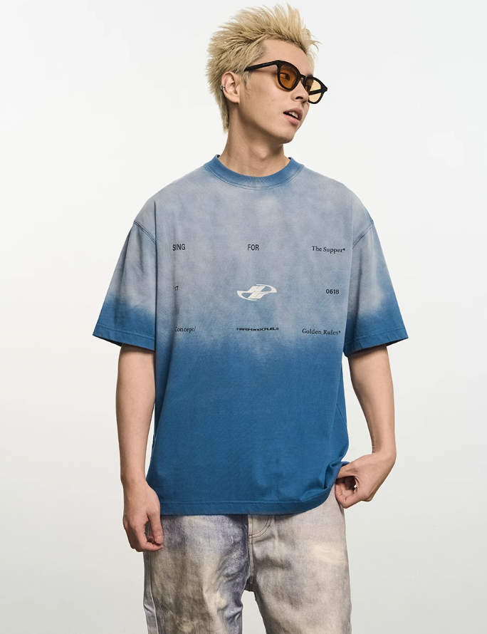 Harsh and Cruel Gradient Batik Wash Print Tee