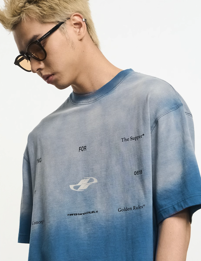 Harsh and Cruel Gradient Batik Wash Print Tee
