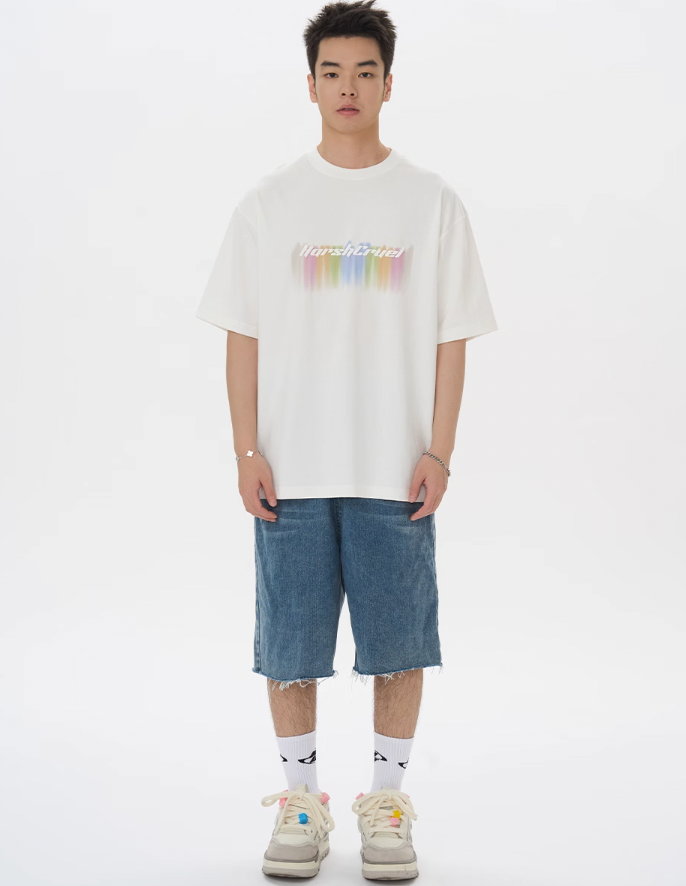 Harsh and Cruel Dripping Rainbow Logo Tee