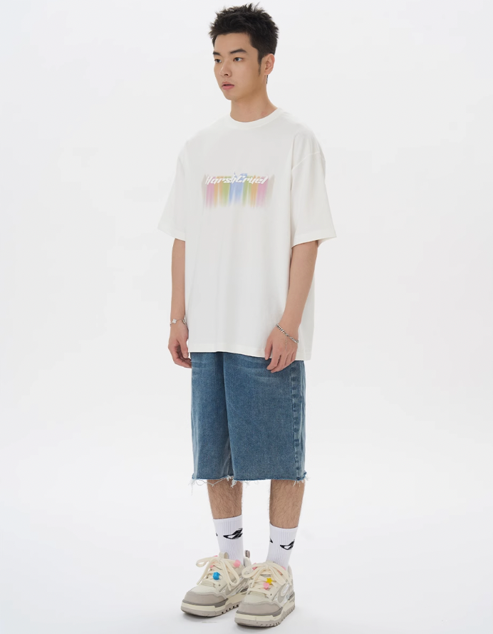 Harsh and Cruel Dripping Rainbow Logo Tee