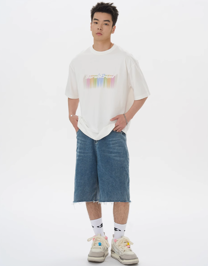 Harsh and Cruel Dripping Rainbow Logo Tee