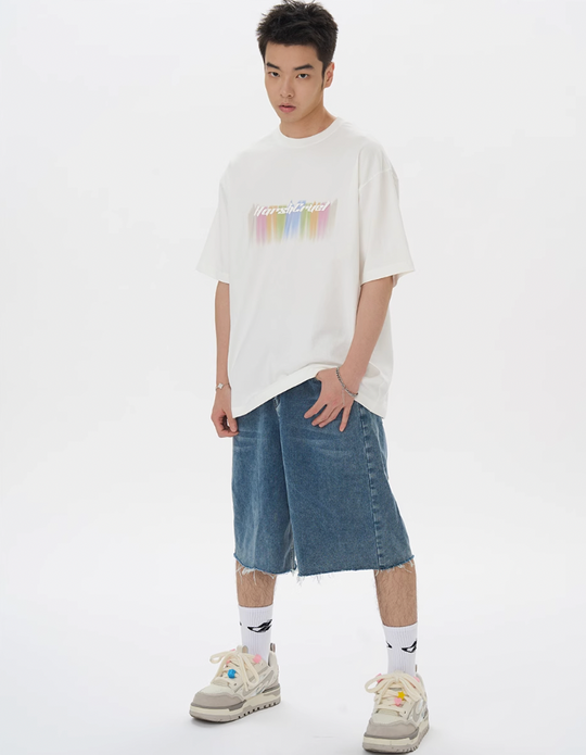 Harsh and Cruel Dripping Rainbow Logo Tee