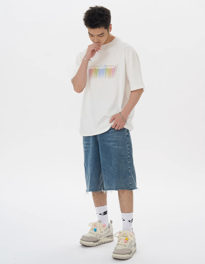 Harsh and Cruel Dripping Rainbow Logo Tee