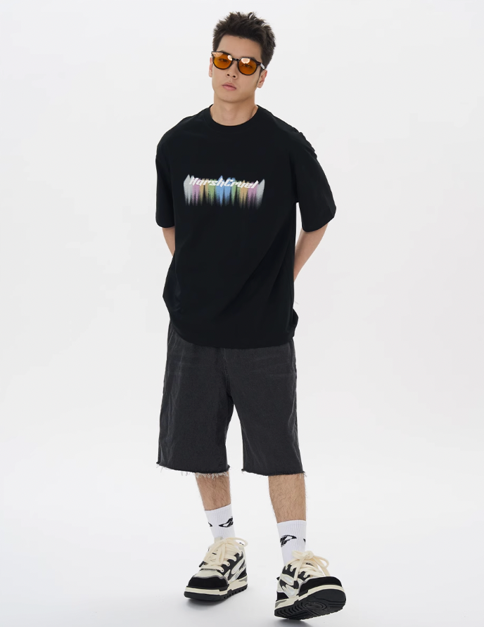 Harsh and Cruel Dripping Rainbow Logo Tee