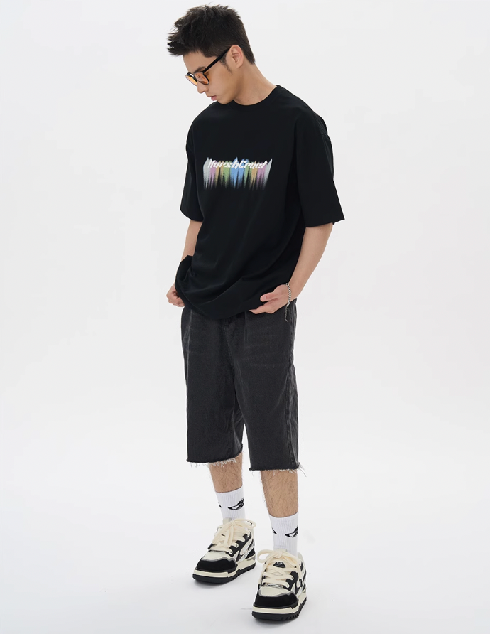 Harsh and Cruel Dripping Rainbow Logo Tee