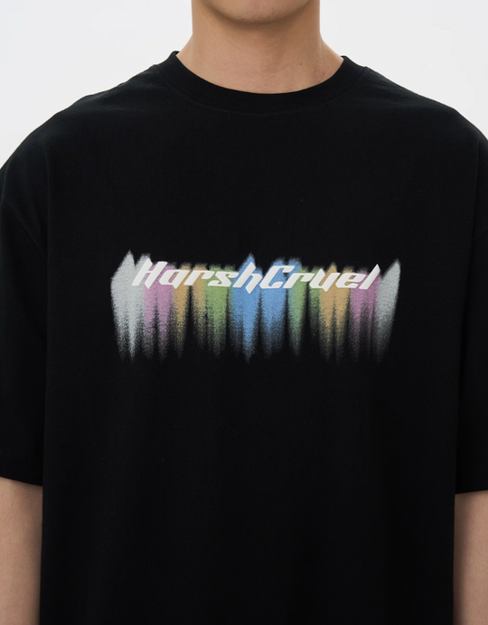 Harsh and Cruel Dripping Rainbow Logo Tee