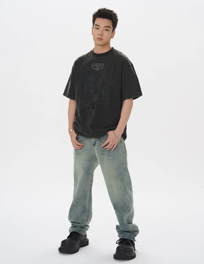 Harsh and Cruel Lost Angel Embroidered Foam Print Tee