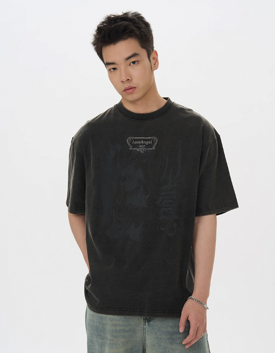 Harsh and Cruel Lost Angel Embroidered Foam Print Tee