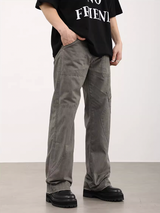 F3F Select Washed Raw Edge Work Pants