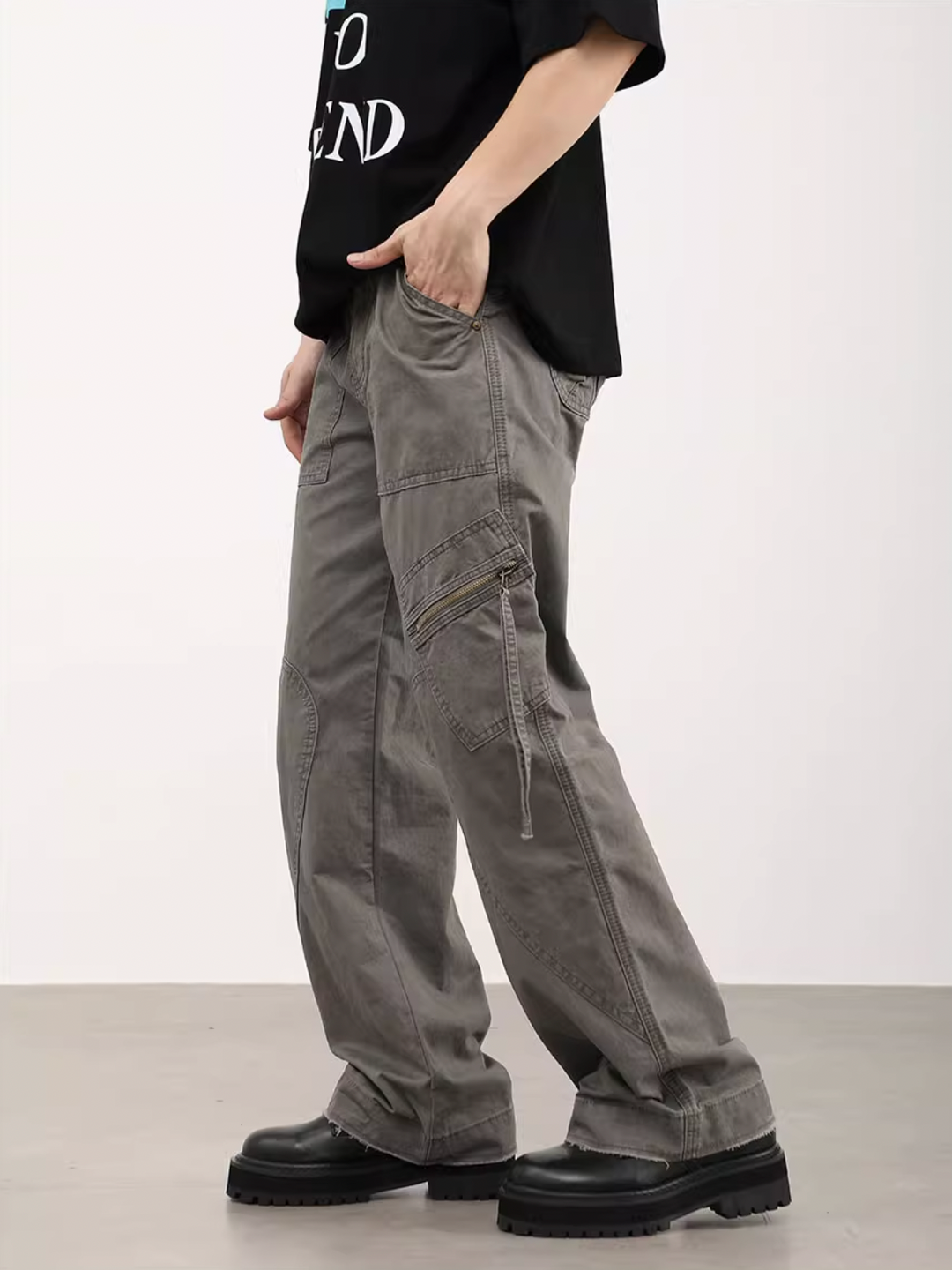 F3F Select Washed Raw Edge Work Pants