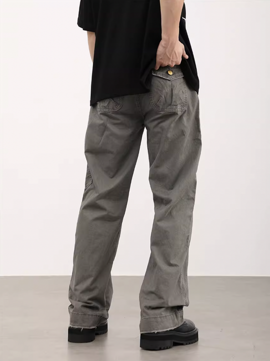 F3F Select Washed Raw Edge Work Pants