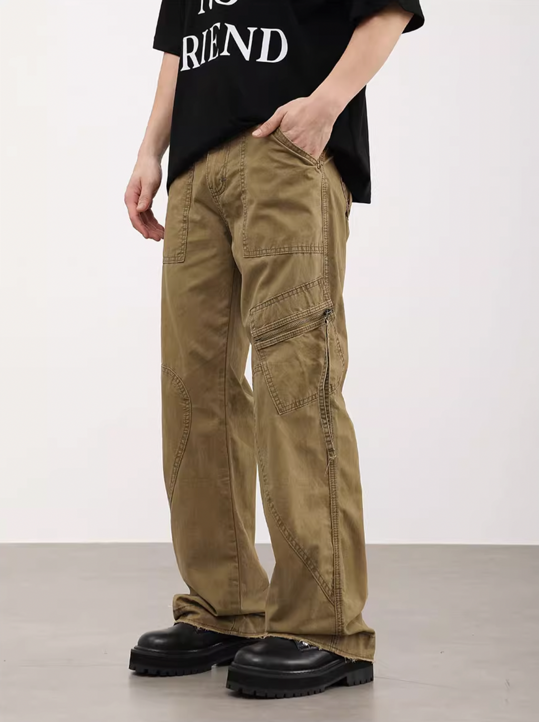 F3F Select Washed Raw Edge Work Pants