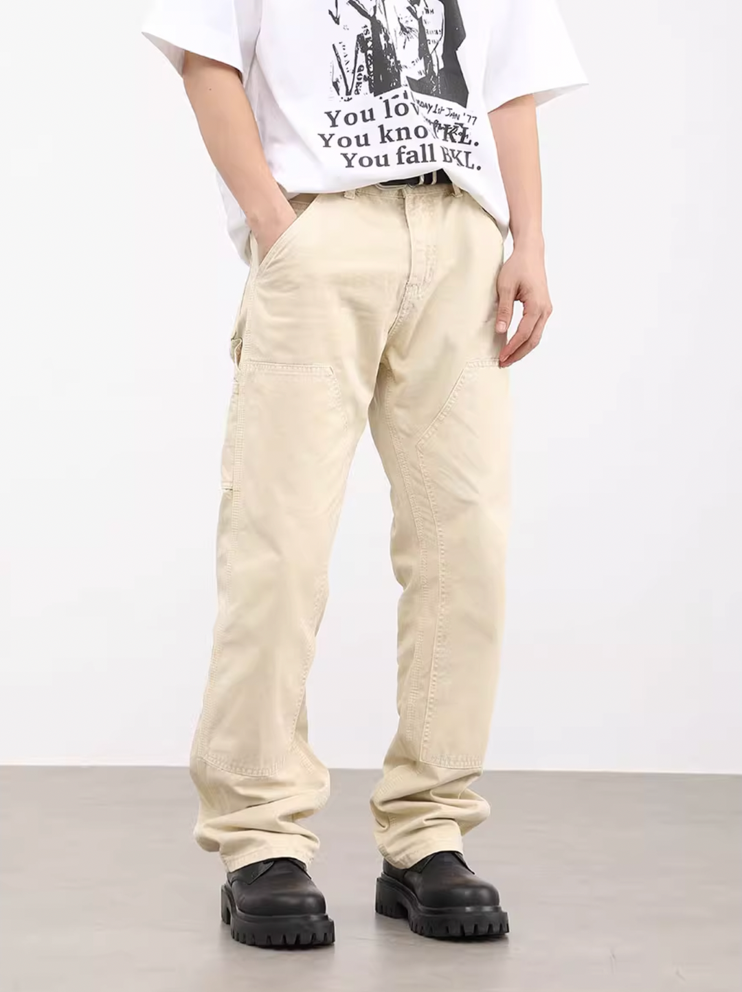 F3F Select Wash Patch Straight Denim Pants