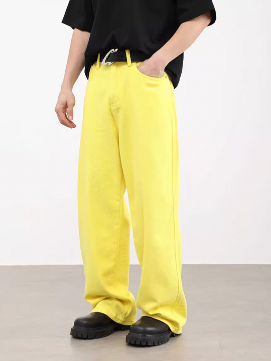 F3F Select Loose Wide Leg Color Denim Pants