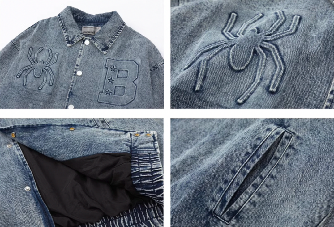 F3F Select Washed Spider Denim Jacket