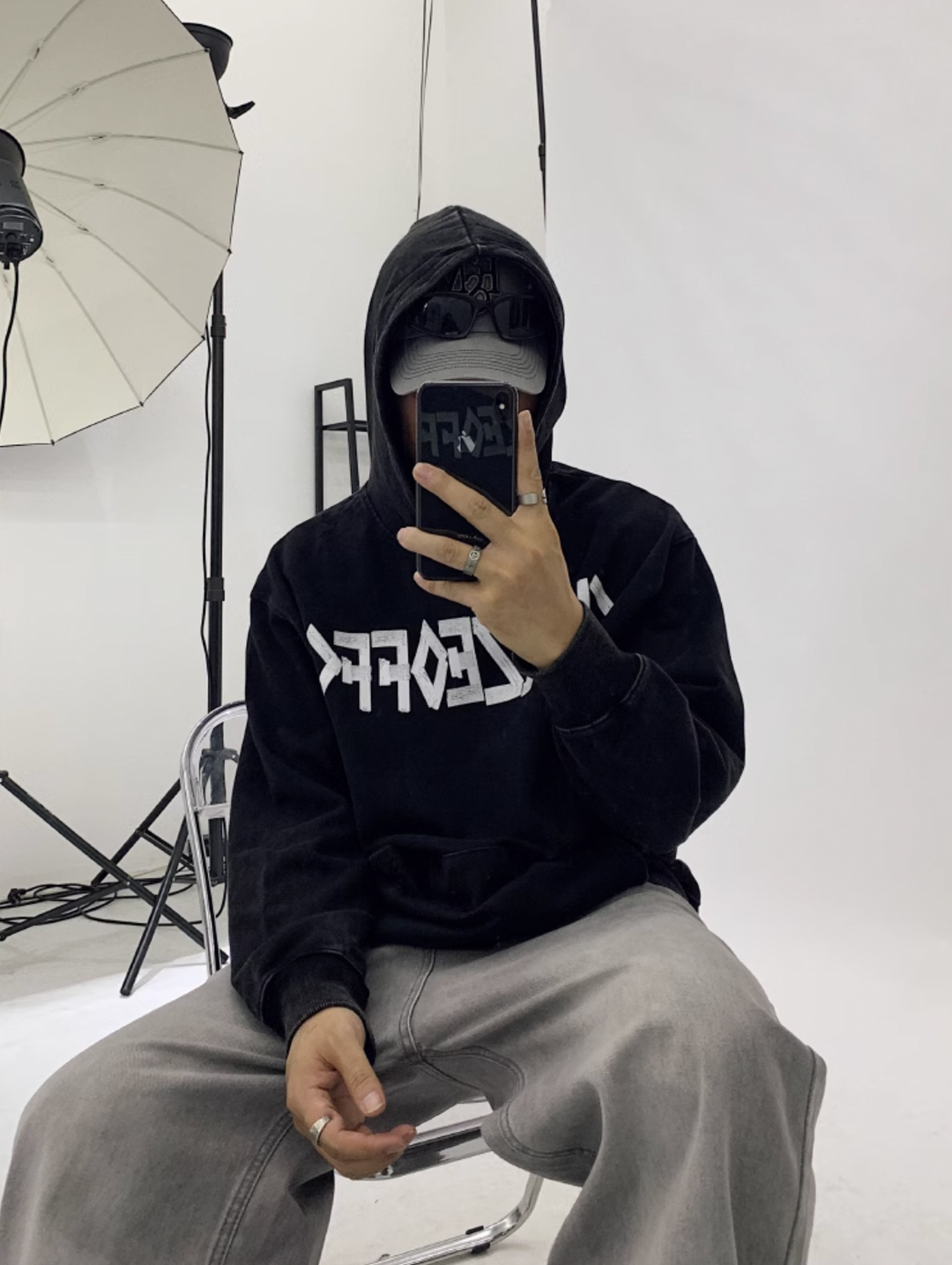 F3F Select Washed & Old Print Hoodie