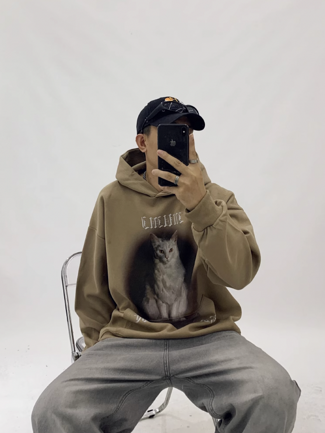 F3F Select Cat Print Hoodie