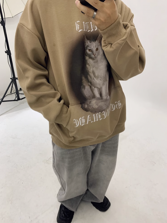 F3F Select Cat Print Hoodie