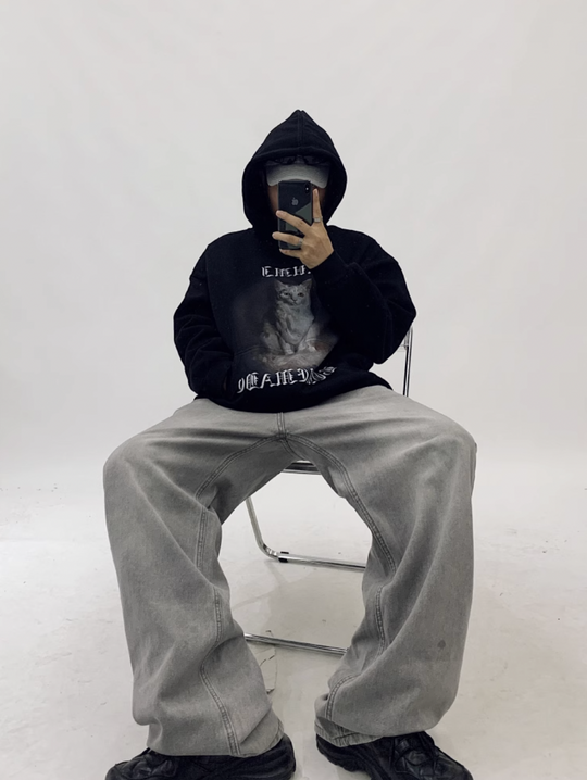 F3F Select Cat Print Hoodie