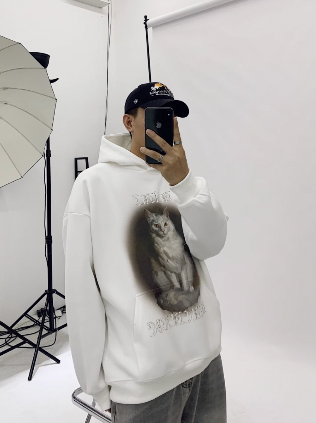 F3F Select Cat Print Hoodie