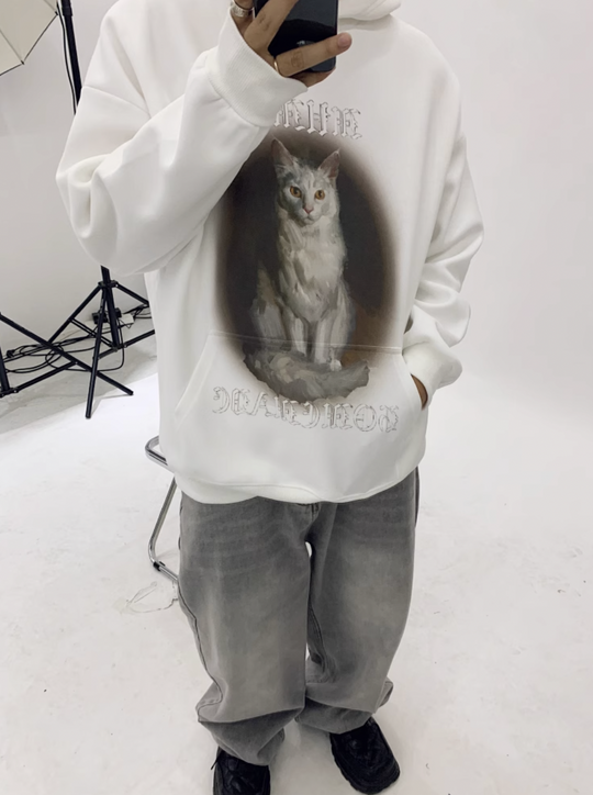 F3F Select Cat Print Hoodie