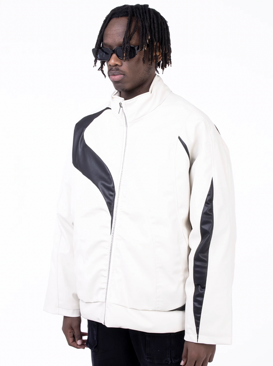 F3F Select Contrast Thickened Leather Jacket