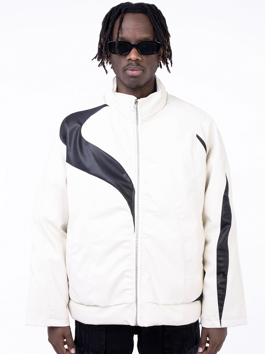 F3F Select Contrast Thickened Leather Jacket