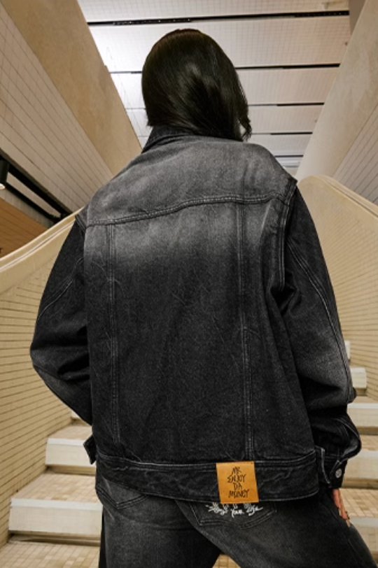 MEDM Letter Logo Loose Denim Jacket