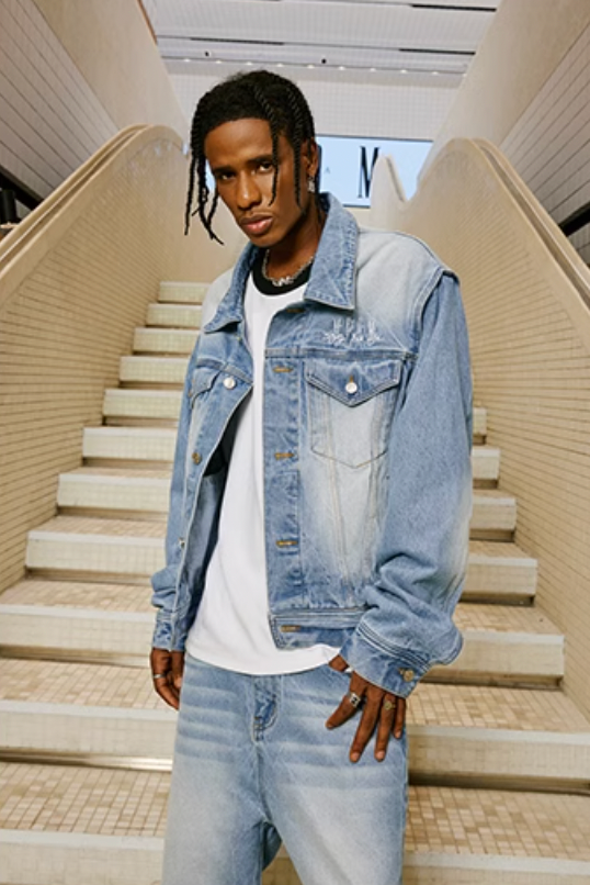 MEDM Letter Logo Loose Denim Jacket