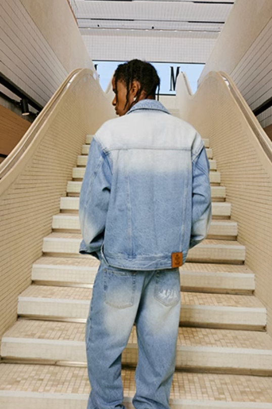 MEDM Letter Logo Loose Denim Jacket