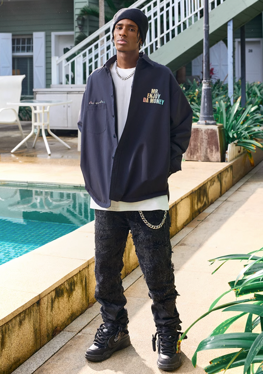 MEDM Logo Loose Shirt Jacket