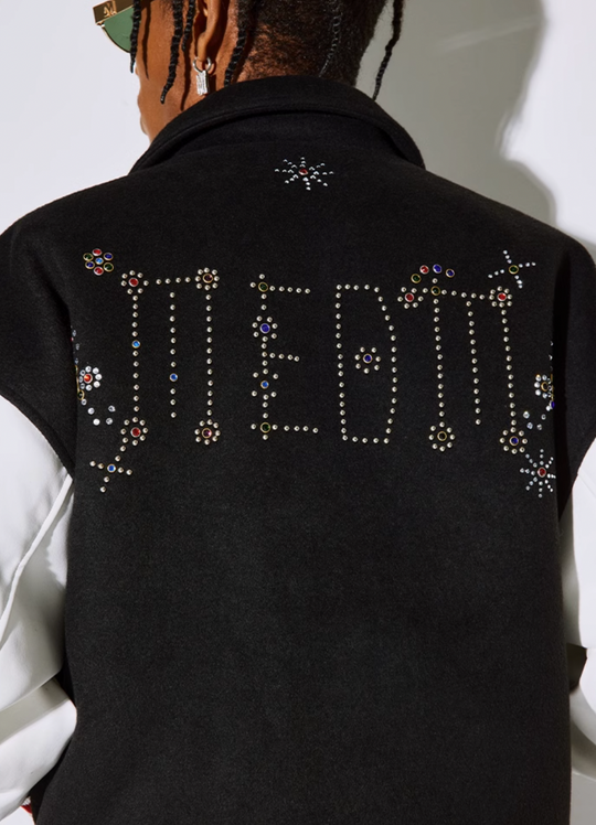 MEDM Jeweled Hot Diamond Baseball Jacket