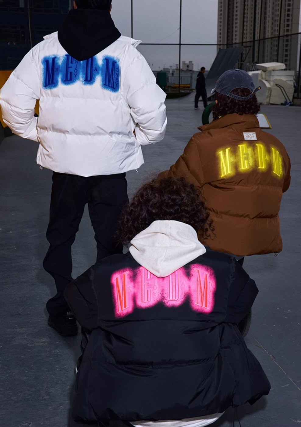 MEDM Neon Embroidery Short Down Jacket