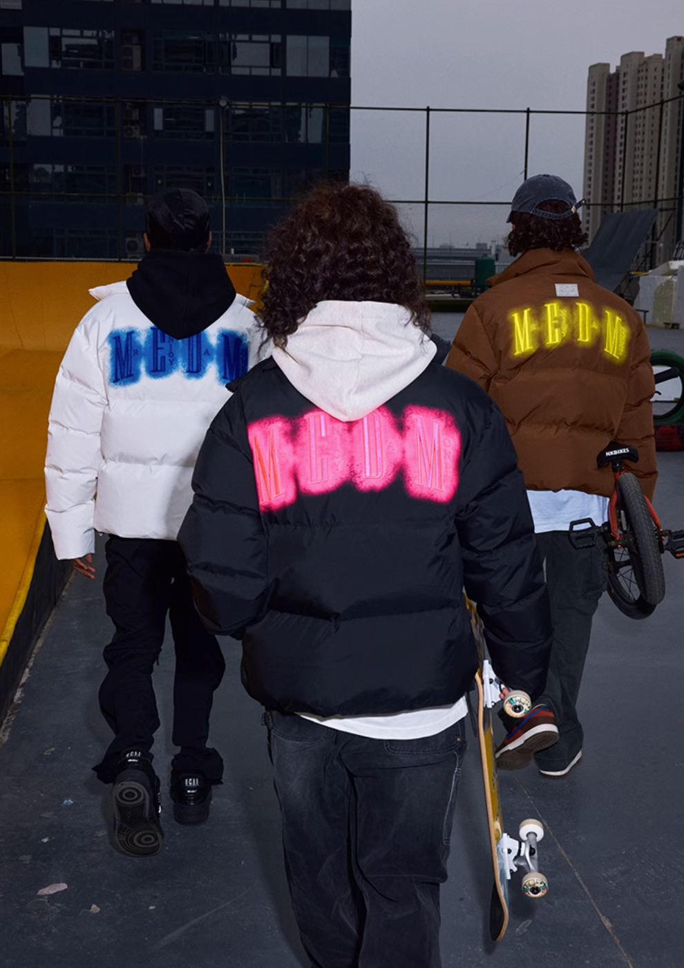 MEDM Neon Embroidery Short Down Jacket