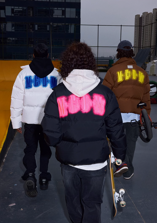 MEDM Neon Embroidery Short Down Jacket
