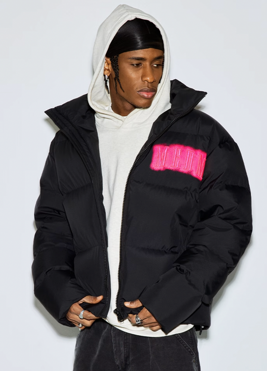 MEDM Neon Embroidery Short Down Jacket