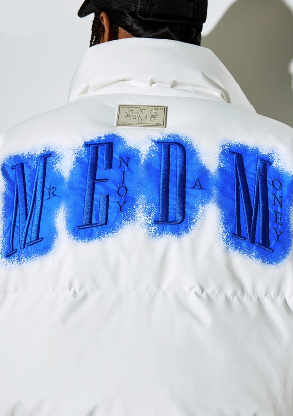 MEDM Neon Embroidery Short Down Jacket