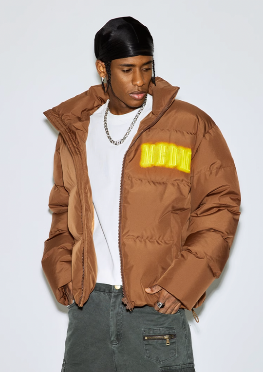 MEDM Neon Embroidery Short Down Jacket