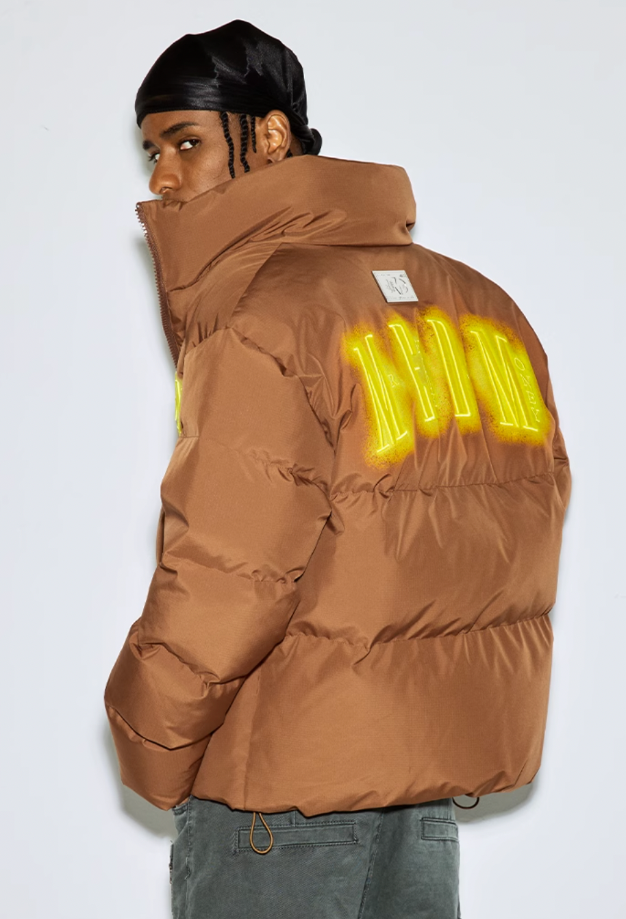 MEDM Neon Embroidery Short Down Jacket