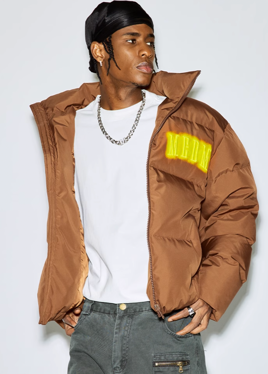 MEDM Neon Embroidery Short Down Jacket