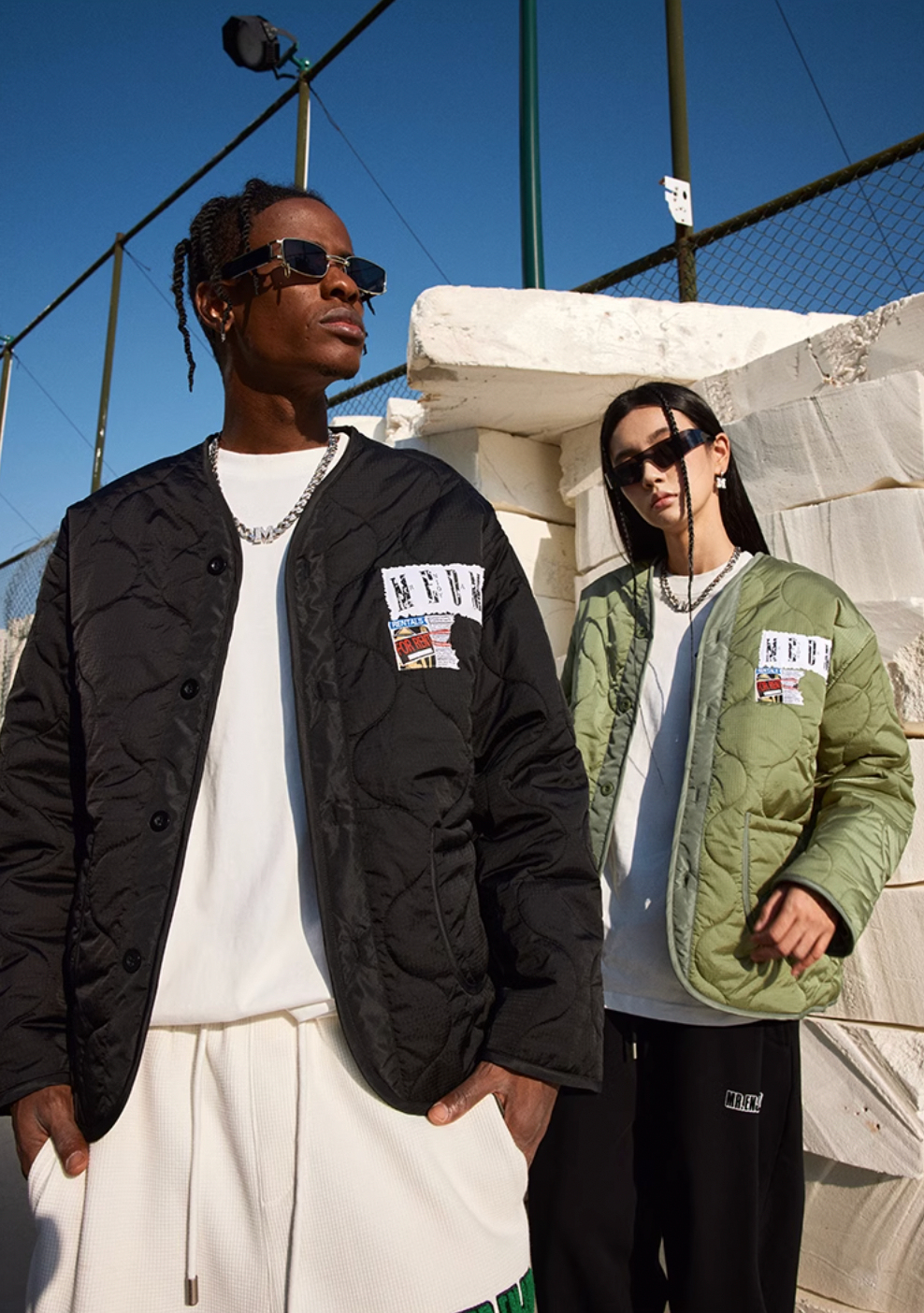 MEDM Patch Embroidery Thickened Warm Cotton Jacket