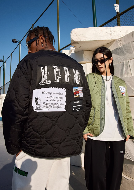 MEDM Patch Embroidery Thickened Warm Cotton Jacket