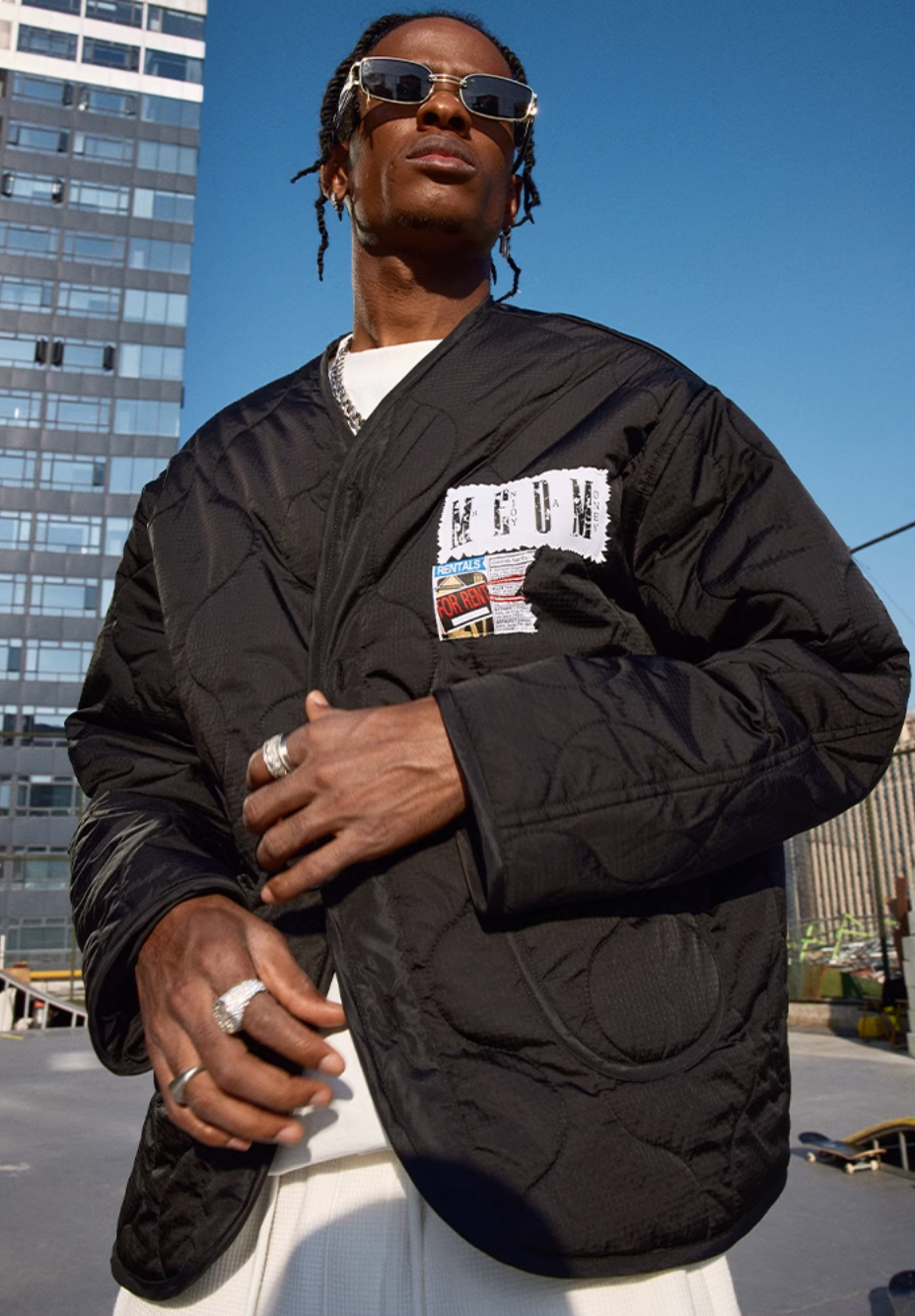 MEDM Patch Embroidery Thickened Warm Cotton Jacket