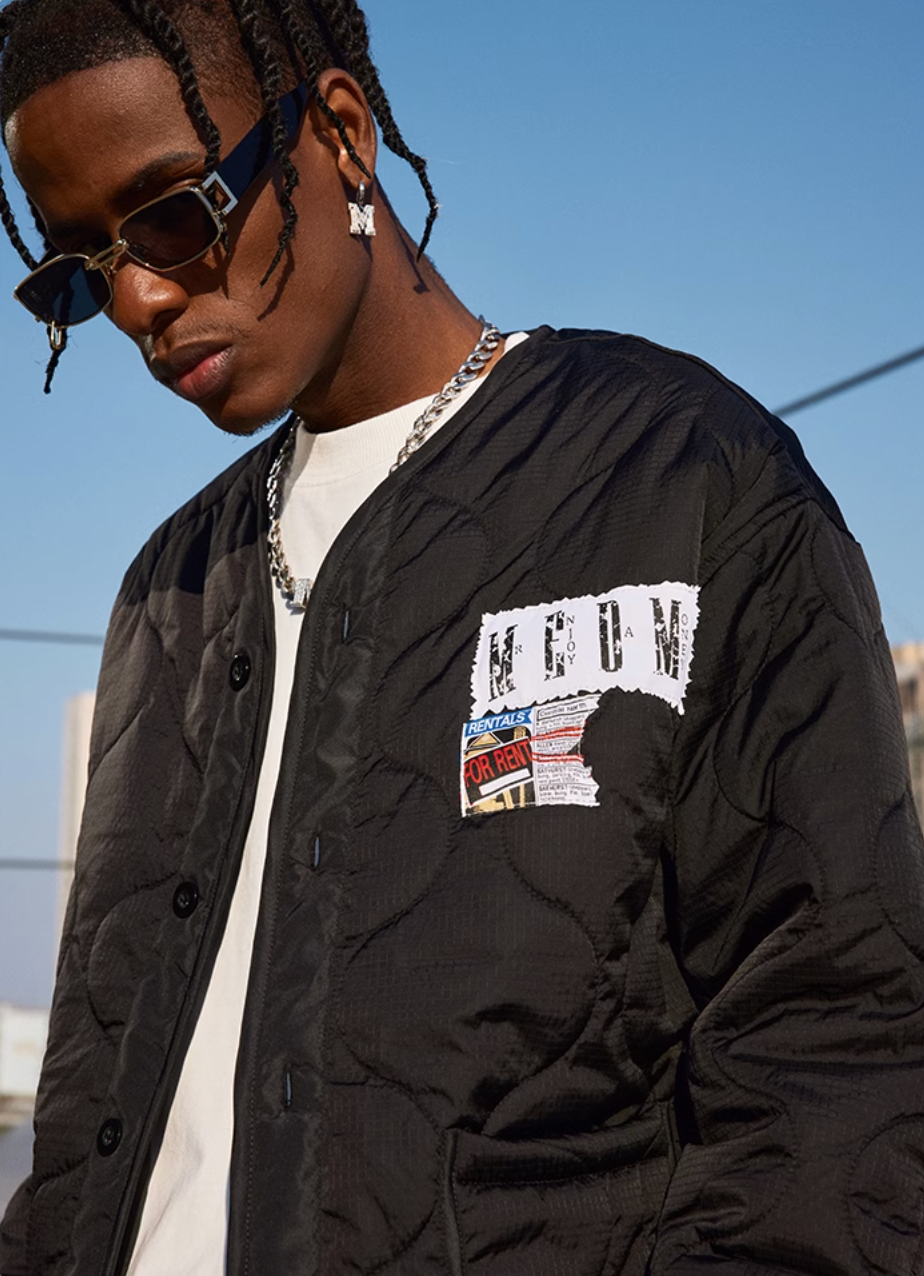 MEDM Patch Embroidery Thickened Warm Cotton Jacket