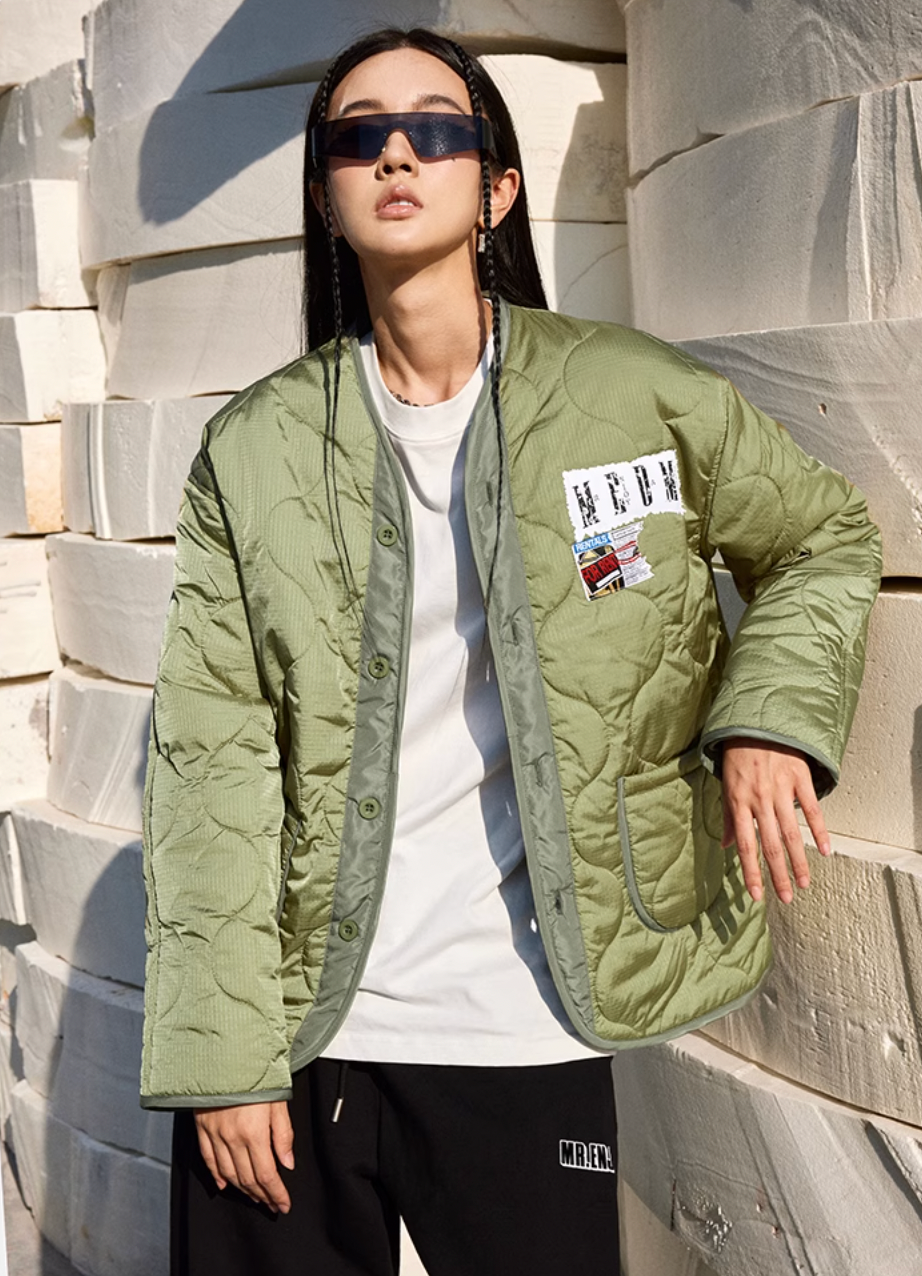 MEDM Patch Embroidery Thickened Warm Cotton Jacket