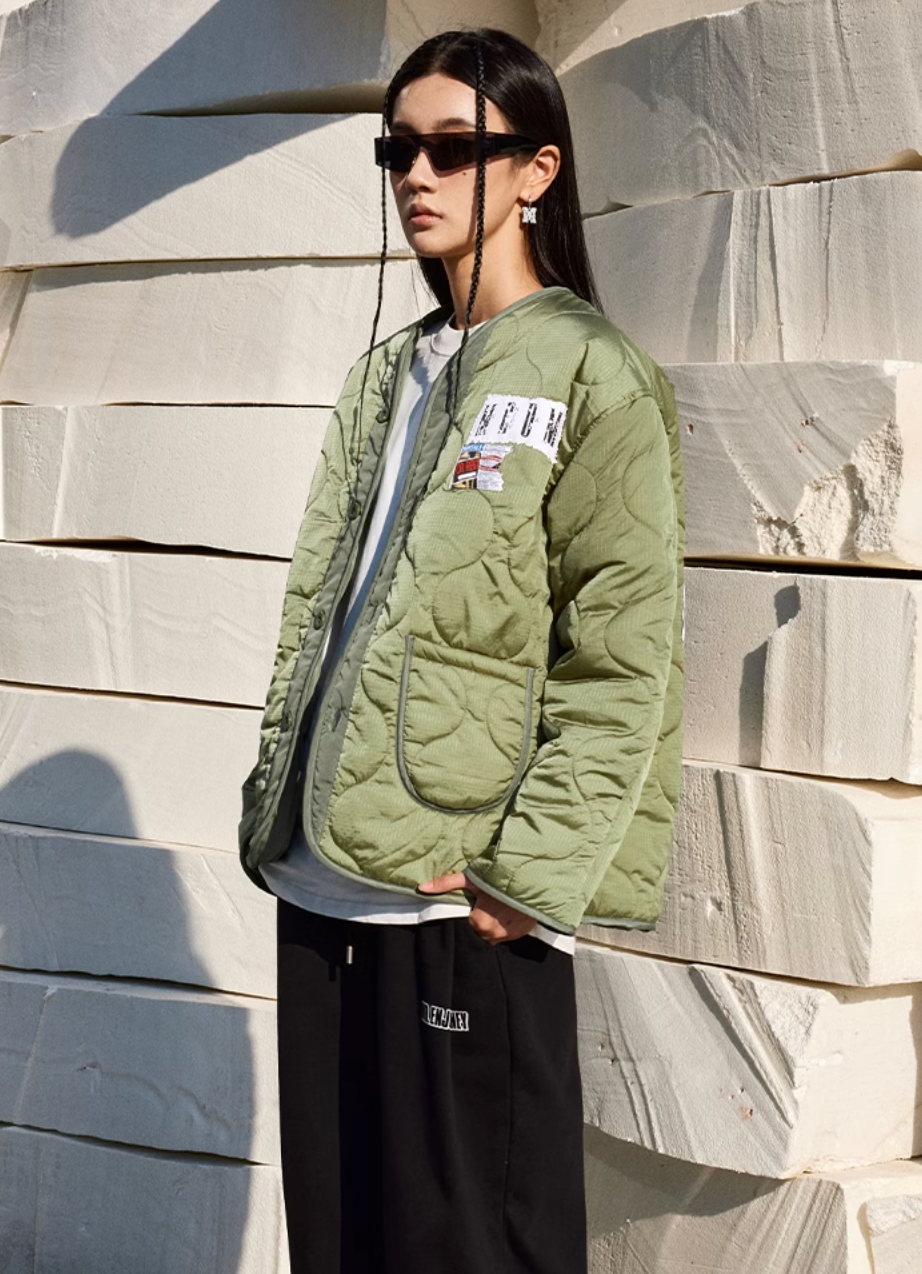 MEDM Patch Embroidery Thickened Warm Cotton Jacket