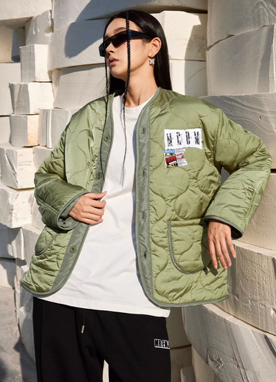 MEDM Patch Embroidery Thickened Warm Cotton Jacket