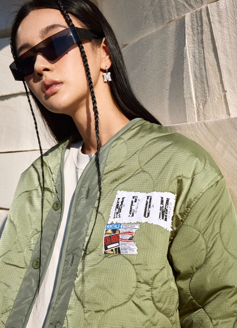 MEDM Patch Embroidery Thickened Warm Cotton Jacket