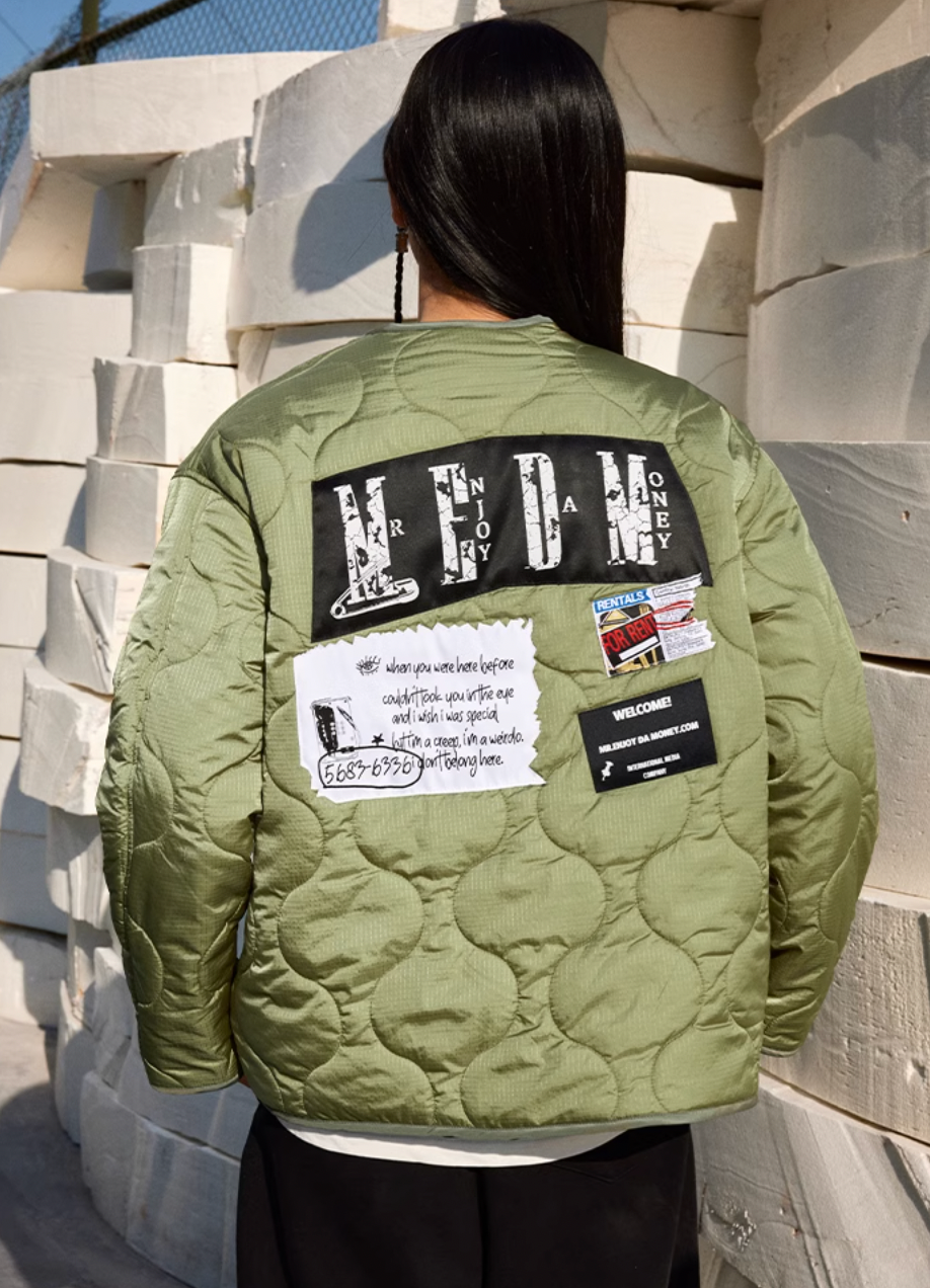 MEDM Patch Embroidery Thickened Warm Cotton Jacket