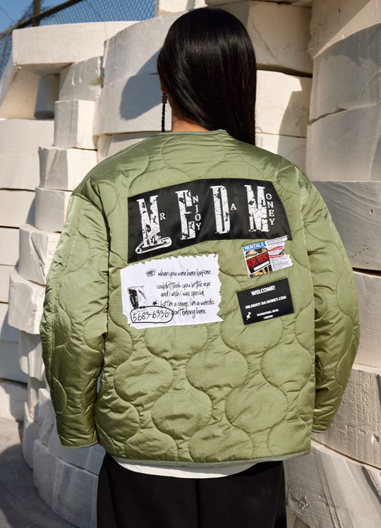MEDM Patch Embroidery Thickened Warm Cotton Jacket
